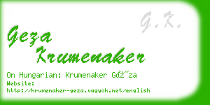 geza krumenaker business card